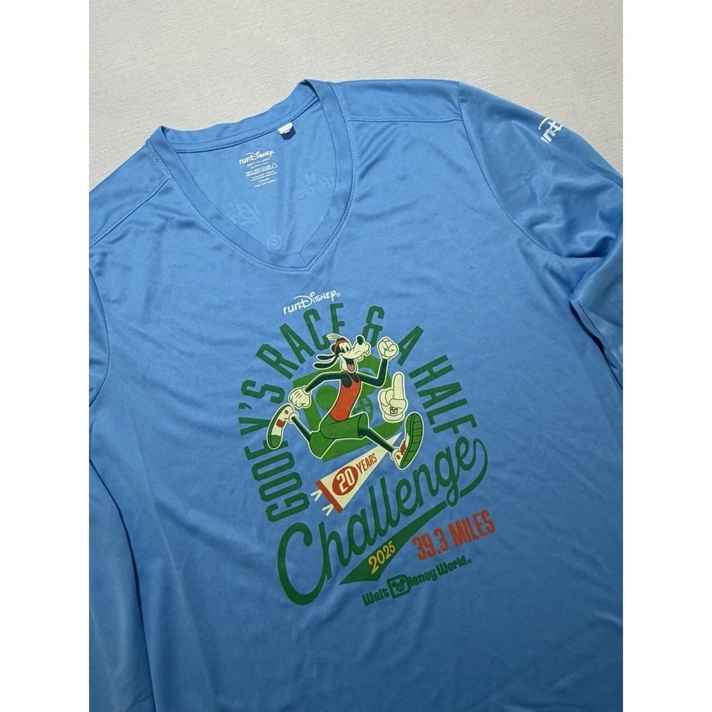 Run Disney 2025 Goofy Challenge Race And A Half Adult 2X Long Sleeve Blue